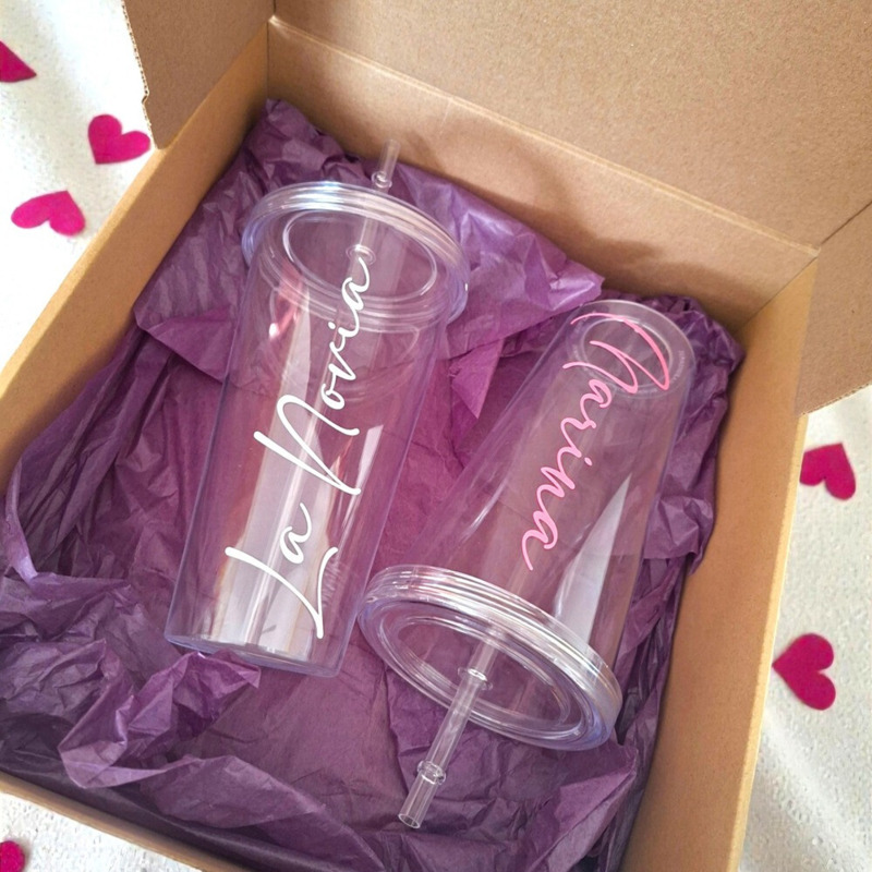 Vaso transparente con tapa y pajita personalizado (7)