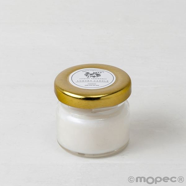 Vela aroma jazmín en frasco pequeño