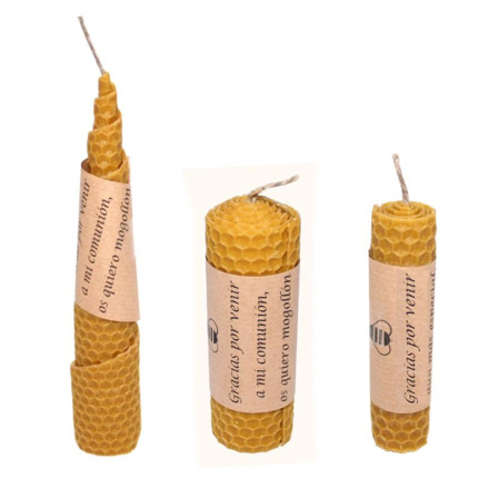 Vela de cera de abeja natural Española comunión