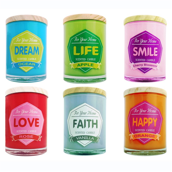 Velas de colores con frases